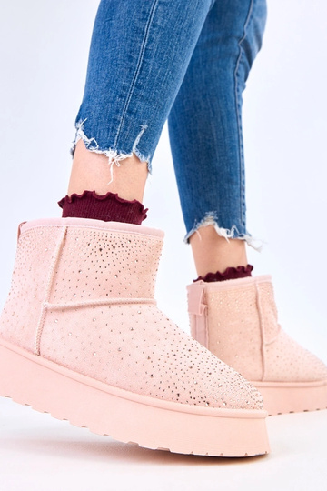 Botas de neve rosas com...