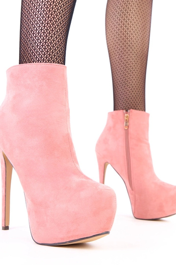 Botins rosa de camurça com... 2
