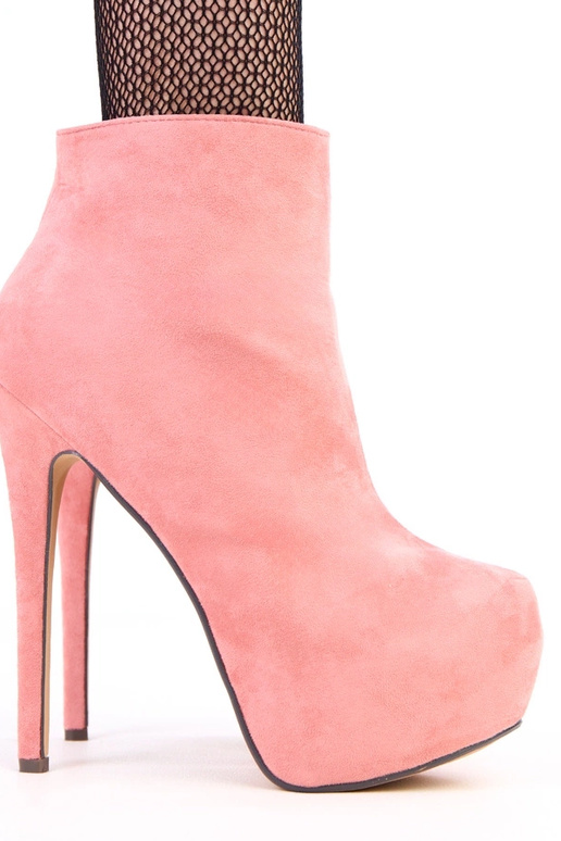 Botins rosa de camurça com plataforma...