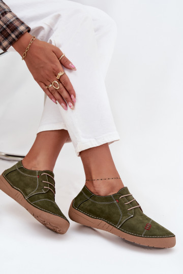 Pele sapato FemininoPrzeszyciami Artiker 57C2112 cor verde