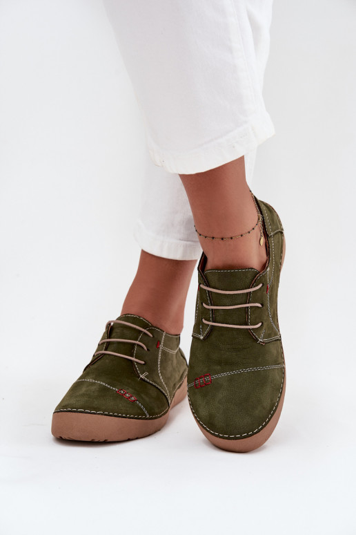 Pele sapato FemininoPrzeszyciami Artiker 57C2112 cor verde