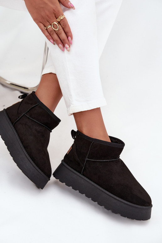 Botas de neve Feminino com uma plataforma cor preta Celyra