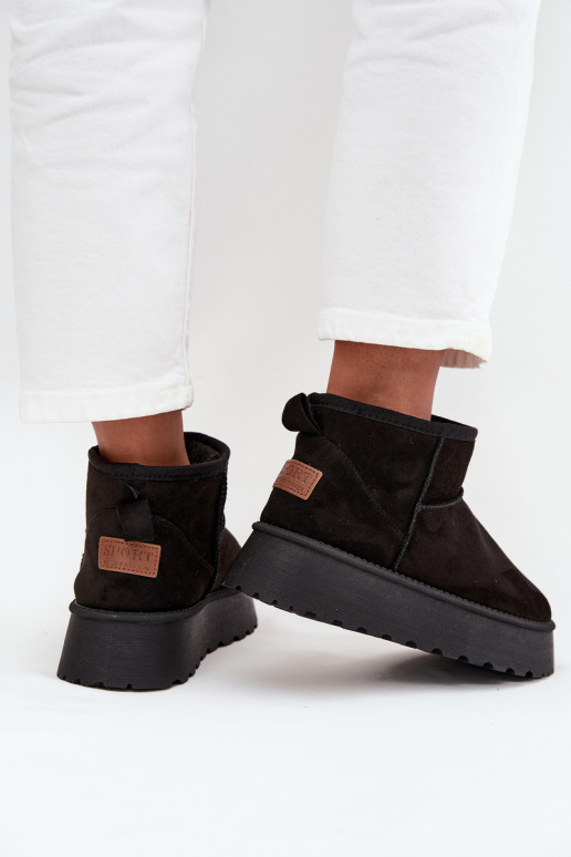 Botas de neve Feminino com uma plataforma cor preta Celyra