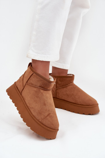 Botas de neve Feminino com uma plataforma cor marrom Celyra
