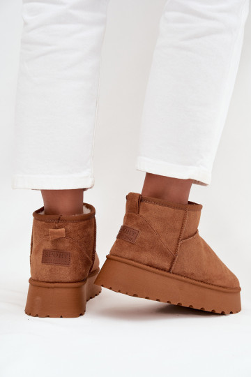 Botas de neve Feminino com uma plataforma cor marrom Celyra 2