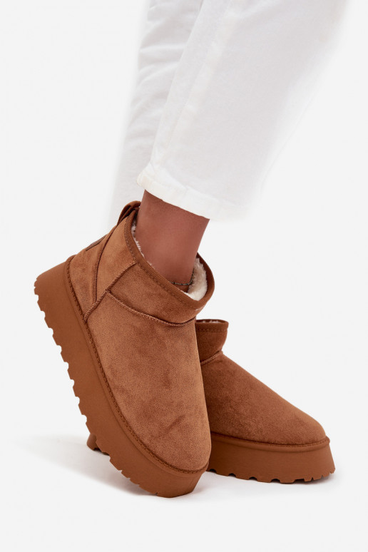 Botas de neve Feminino com uma plataforma cor marrom Celyra