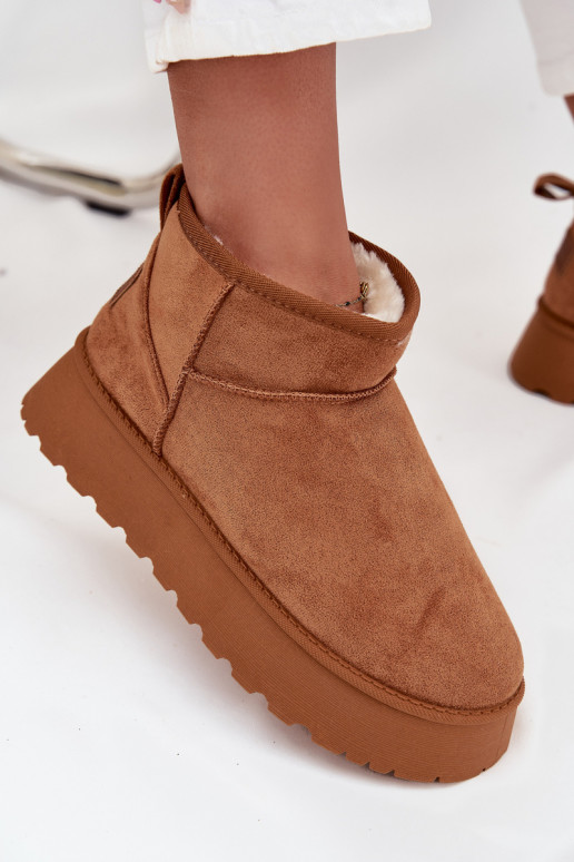 Botas de neve Feminino com uma plataforma cor marrom Celyra