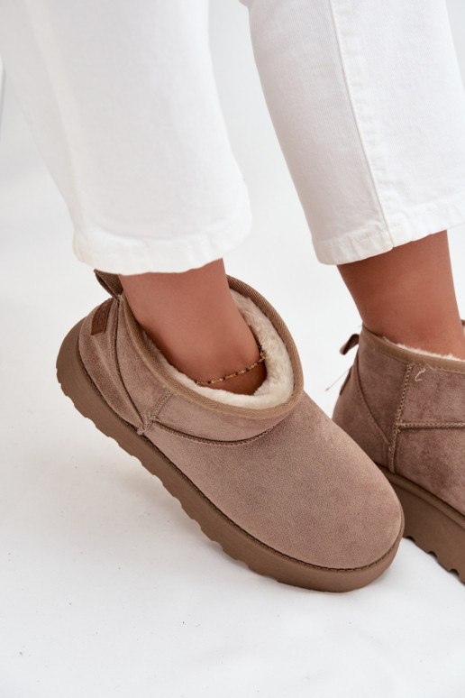 Botas de neve Feminino com uma plataforma bege Celyra