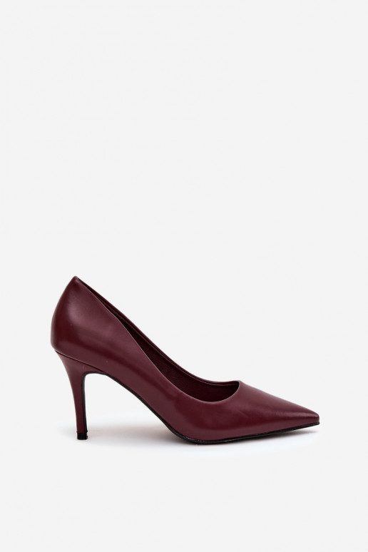 sapatos de salto alto Feminino de couro ecológico Borgonha Sivana sapatos de salto alto Feminino de couro ecológico Borgonha Sivana