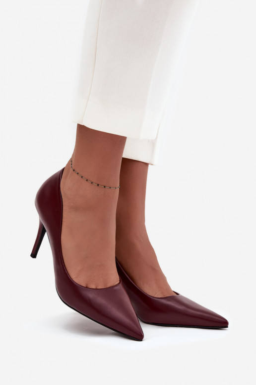 sapatos de salto alto Feminino de couro ecológico Borgonha Sivana sapatos de salto alto Feminino de couro ecológico Borgonha Sivana
