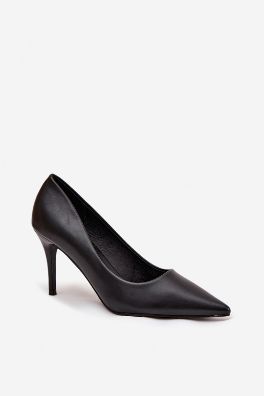 sapatos de salto alto Feminino de couro ecológico cor preta Sivana sapatos de salto alto Feminino de couro ecológico cor preta Sivana