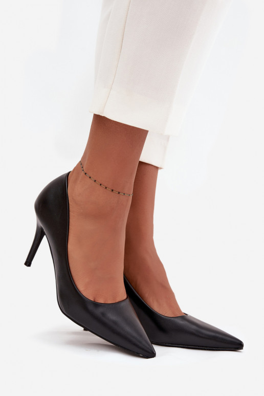 sapatos de salto alto Feminino de couro ecológico cor preta Sivana sapatos de salto alto Feminino de couro ecológico cor preta Sivana