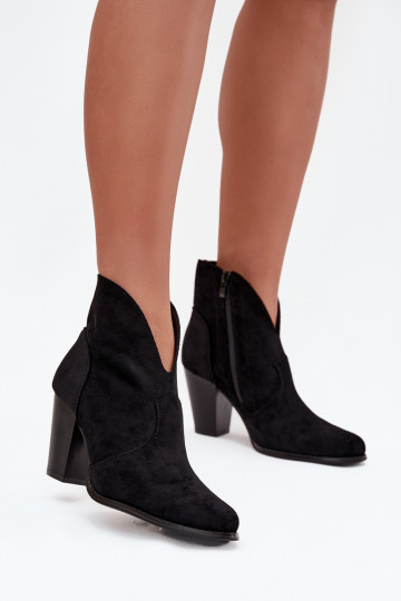 Botas femininasde camurça ecológicau cor preta Elvirae 2