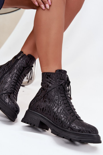 Pele Botins de trabalho Feminino aquecimento Casal o castelo Artiker 57C2257 cor preta