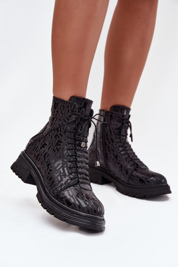 Pele Botins de trabalho Feminino aquecimento Casal o castelo Artiker 57C2257 cor preta 2