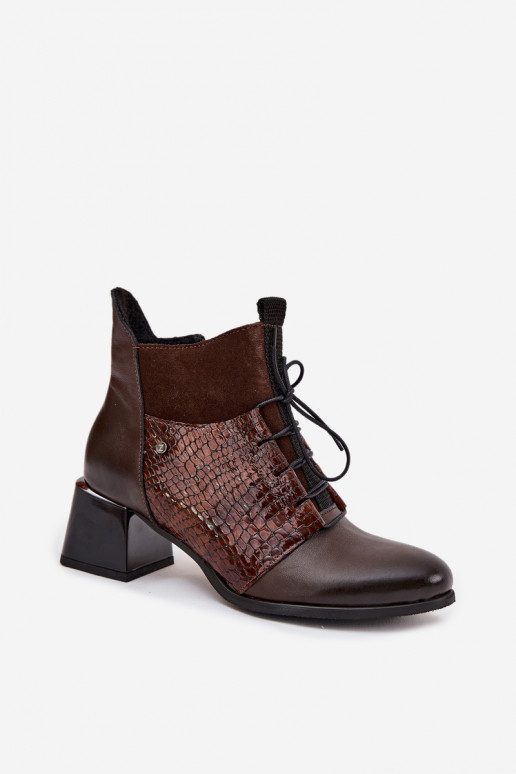 Zazoo 60503 Pele Botas com salto aquecimento CzekoladoParae