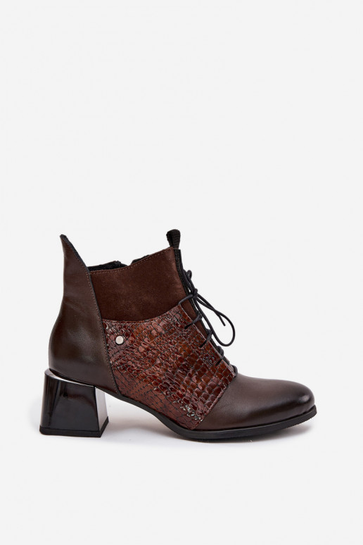 Zazoo 60503 Pele Botas com salto aquecimento CzekoladoParae