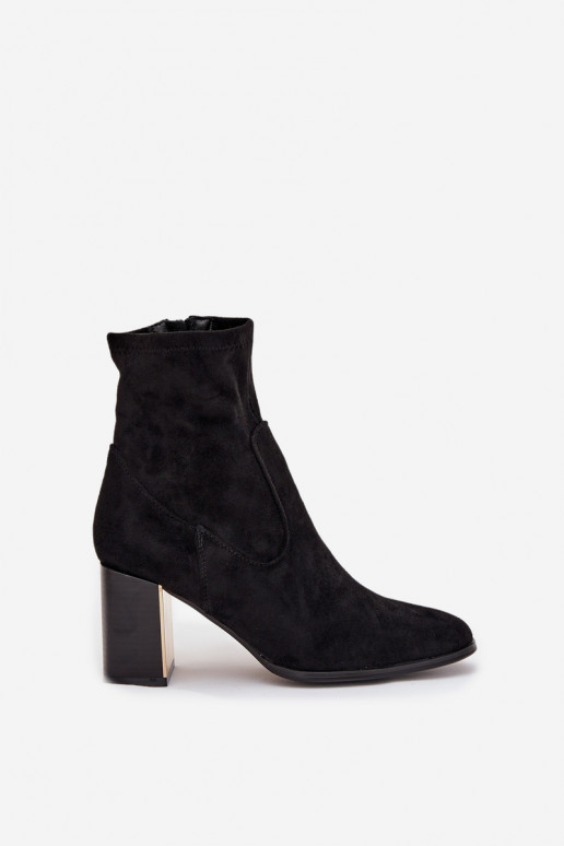 Botas femininas Ze cor douradam Elemento aquecimento cor preta Amelisse