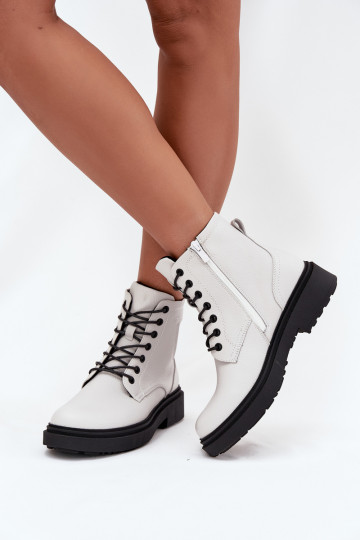 aquecimento Botas femininasHabilitadoturalnej Skóry Sergio Leone BT25248-S cor branca 2