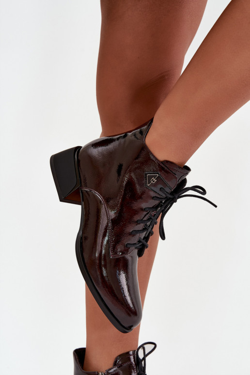Pele com efeito verniz Botas femininas Klocke Artiker 57C1119 Borgonha Pele com efeito verniz Botas femininas Klocke Artiker 57C1119 Borgonha