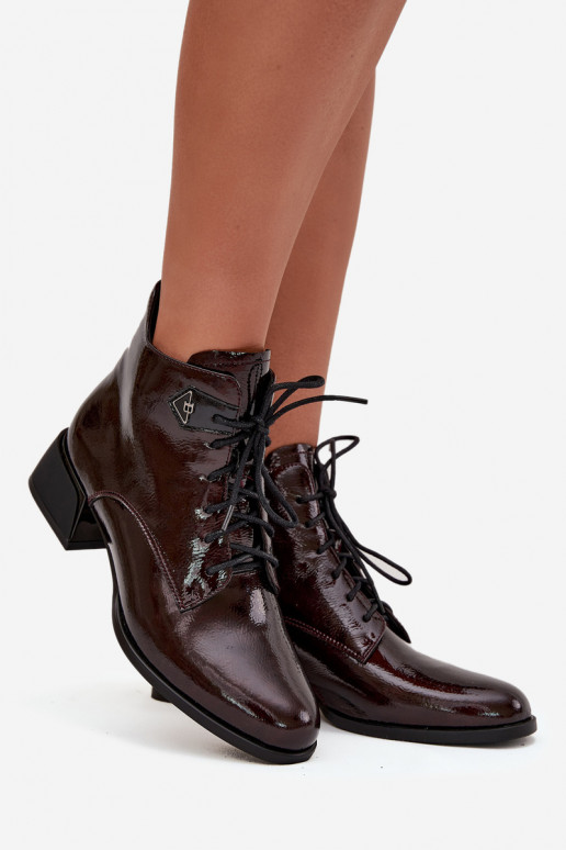 Pele com efeito verniz Botas femininas Klocke Artiker 57C1119 Borgonha Pele com efeito verniz Botas femininas Klocke Artiker 57C1119 Borgonha