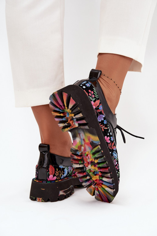 com efeito verniz sapatoHabilitadoturalnej Skóry com escritos Artiker 57C0174 cor preta