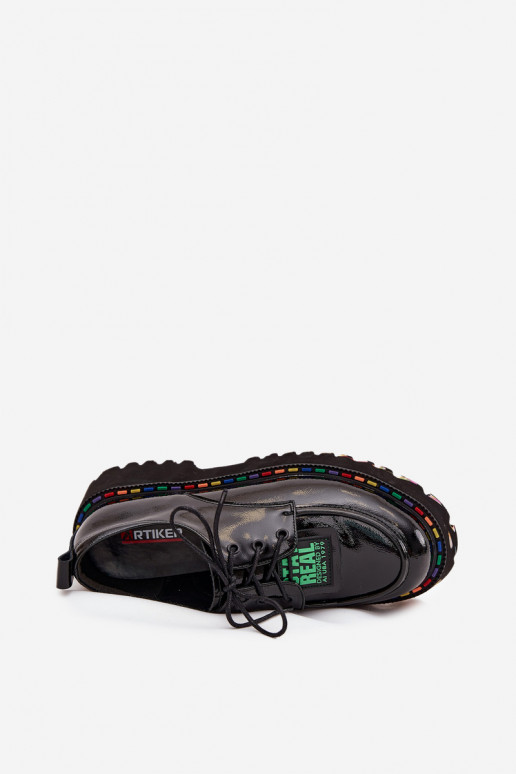 com efeito verniz Pele sapato Feminino Artiker 57C0172 cor preta