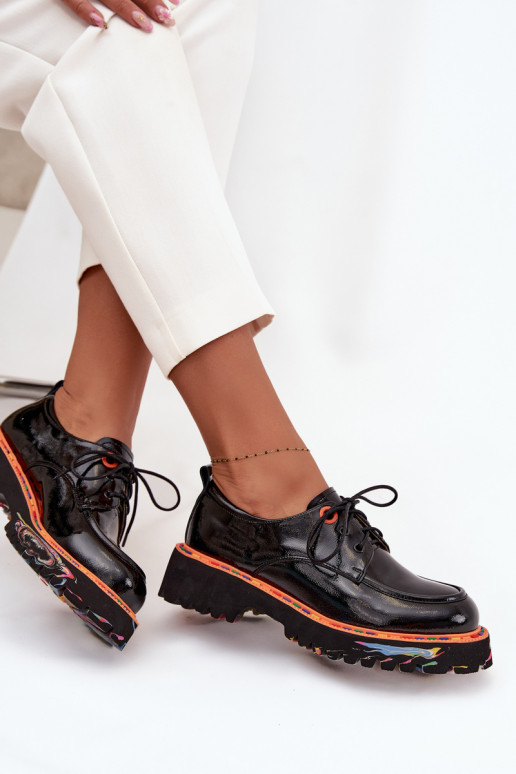 Pele sapato Feminino com efeito verniz Artiker 57C0176 cor preta