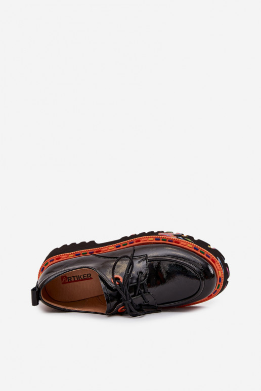 Pele sapato Feminino com efeito verniz Artiker 57C0176 cor preta