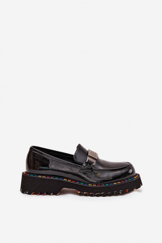 sapato mocassins femininoscom efeito vernizj Skóry Artiker 57C0070 cor preta sapato mocassins femininoscom efeito vernizj Skóry Artiker 57C0070 cor preta
