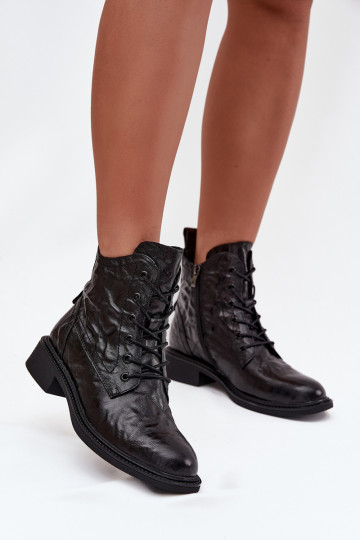 Botas femininasHabilitadoturalnej Skóry aquecimento Artiker 57C1006 cor preta