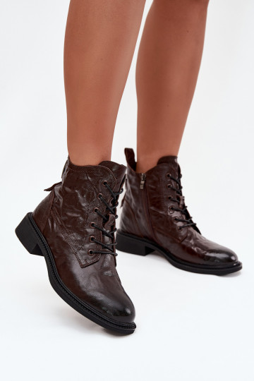 Botas femininasHabilitadoturalnej Skóry aquecimento Artiker 57C1005 CzekoladoParae 2