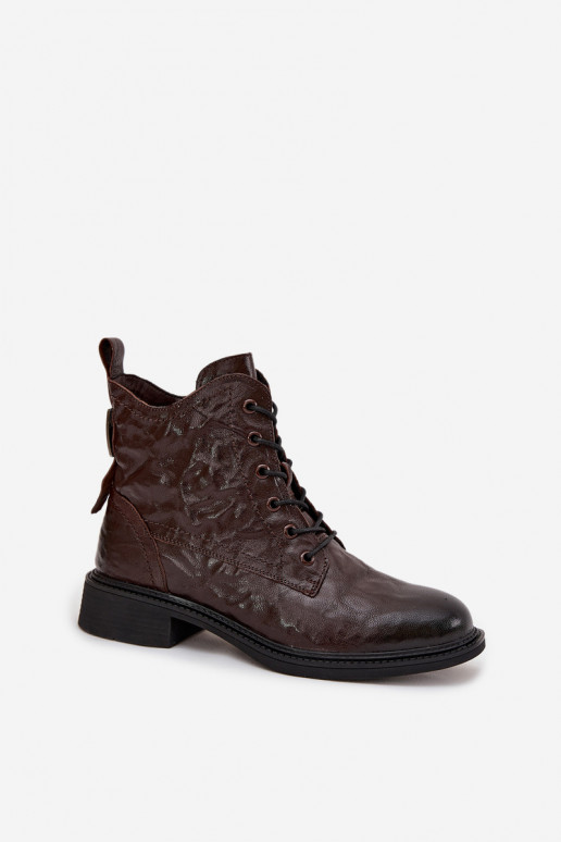 Botas femininasHabilitadoturalnej Skóry aquecimento Artiker 57C1005 CzekoladoParae