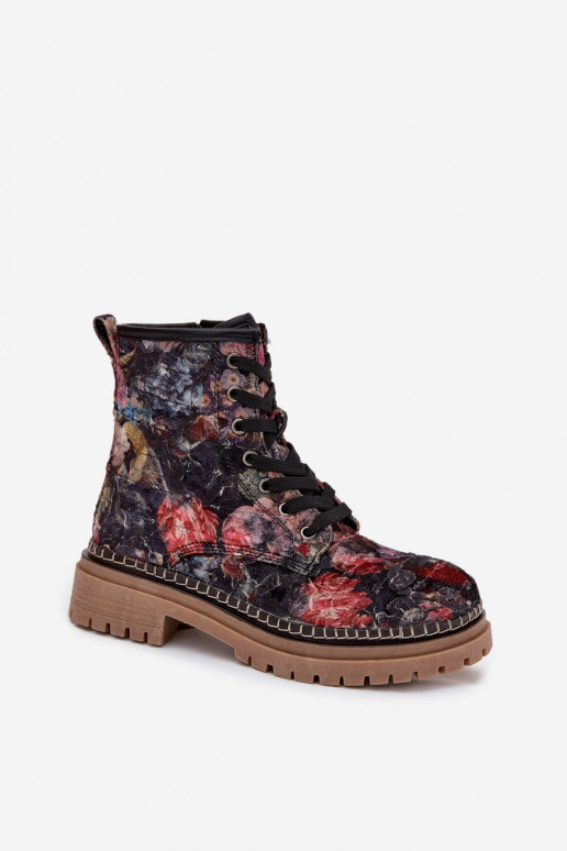 Estampado Botas femininas aquecimento Artiker 57C1054 cor preta