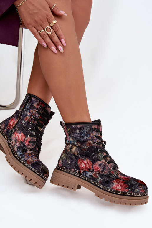 Estampado Botas femininas aquecimento Artiker 57C1054 cor preta