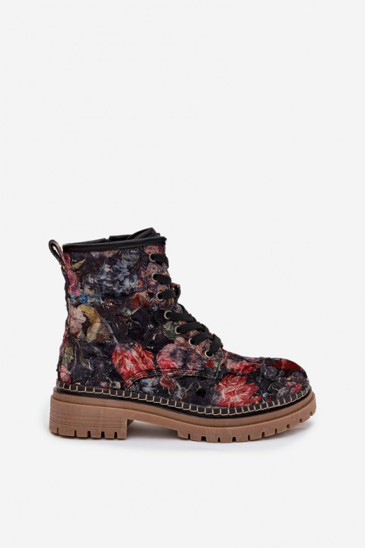 Estampado Botas femininas aquecimento Artiker 57C1054 cor preta