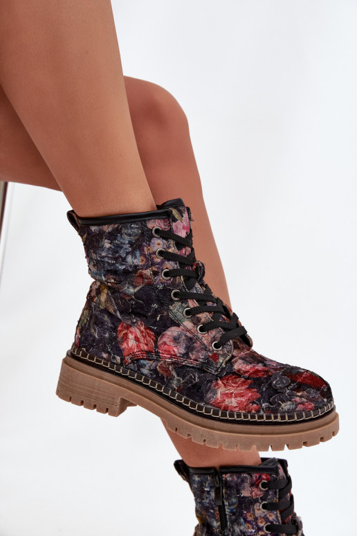 Estampado Botas femininas aquecimento Artiker 57C1054 cor preta