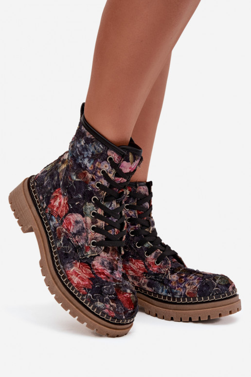 Estampado Botas femininas aquecimento Artiker 57C1054 cor preta