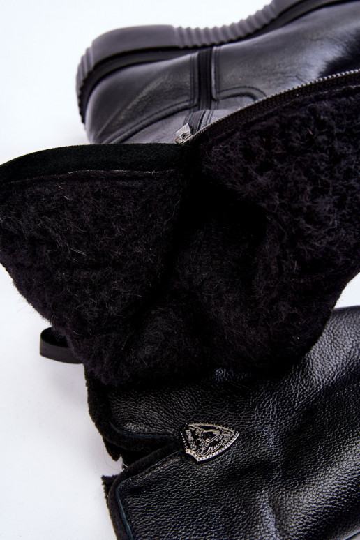 Zazoo 70121 Pele Feminino botas Com Vilna cor preta