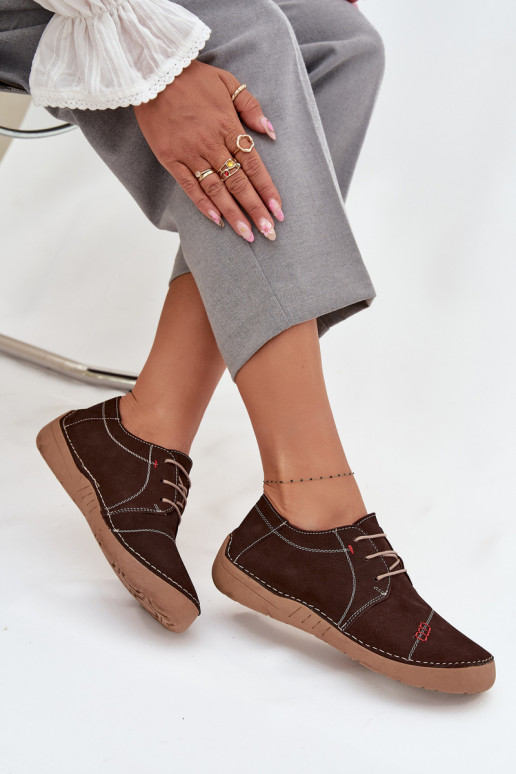 Pele sapato FemininoPrzeszyciami Artiker 57C2114 cor marrom