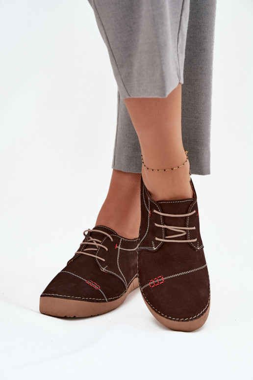 Pele sapato FemininoPrzeszyciami Artiker 57C2114 cor marrom