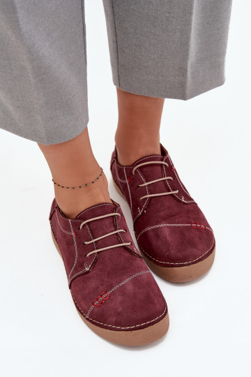 Pele sapato FemininoPrzeszyciami Artiker 57C2111 Borgonha