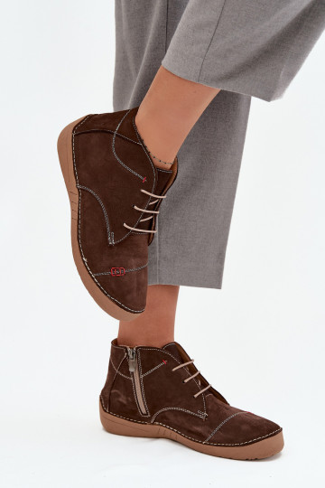 Pele sapato FemininoPrzeszyciami Casal o castelo Artiker 57C2117 cor marrom