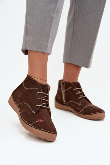 Pele sapato FemininoPrzeszyciami Casal o castelo Artiker 57C2117 cor marrom 2