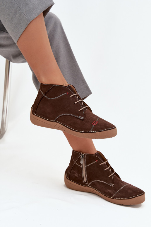 Pele sapato FemininoPrzeszyciami Casal o castelo Artiker 57C2117 cor marrom