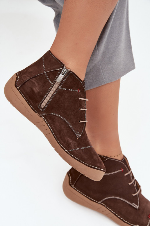 Pele sapato FemininoPrzeszyciami Casal o castelo Artiker 57C2117 cor marrom