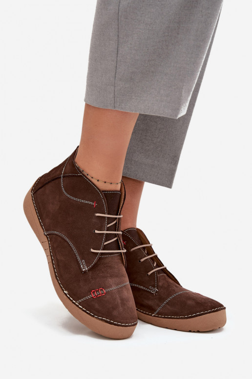 Pele sapato FemininoPrzeszyciami Casal o castelo Artiker 57C2117 cor marrom