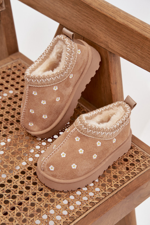 Botas de neve Infantilcom motivos floraisuszkami aquecimento com pelo por dentro bege Palina Botas de neve Infantilcom motivos floraisuszkami aquecimento com pelo por dentro bege Palina