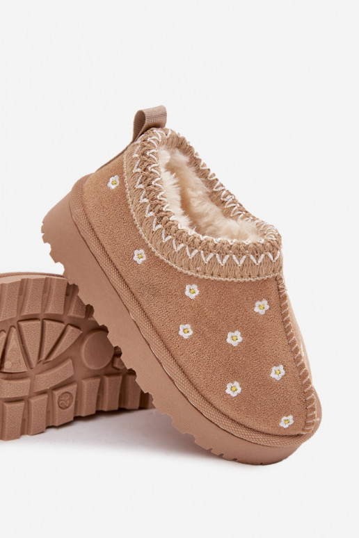 Botas de neve Infantilcom motivos floraisuszkami aquecimento com pelo por dentro bege Palina Botas de neve Infantilcom motivos floraisuszkami aquecimento com pelo por dentro bege Palina