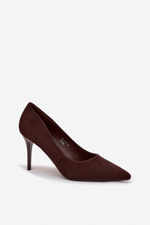 sapatos de salto alto Femininode camurça ecológicau CzekoladoParae Elvessa sapatos de salto alto Femininode camurça ecológicau CzekoladoParae Elvessa